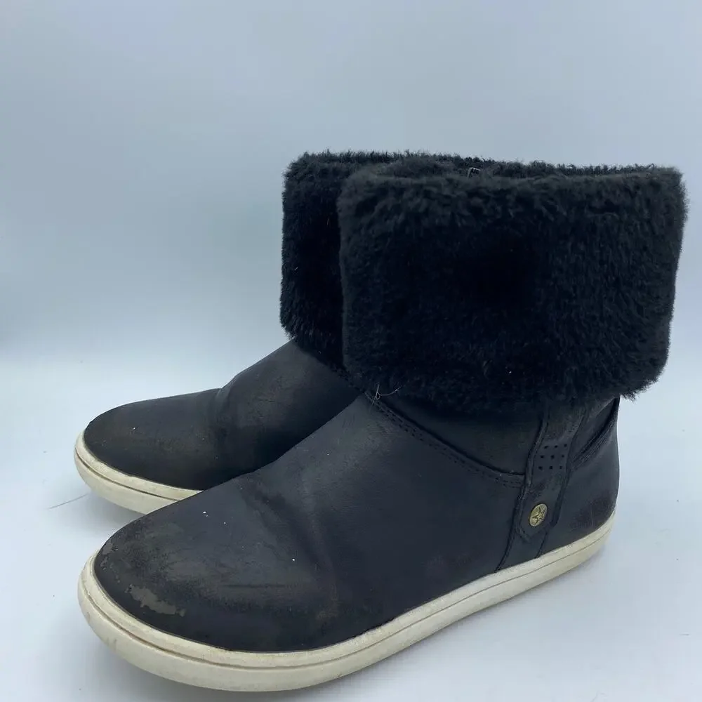 Eashi Girls Faux Fur Ankle Boots with Side Zip Closure Black Girl's 13
